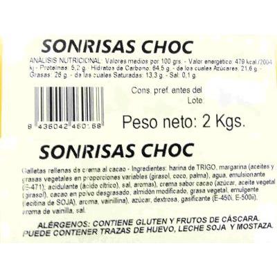 GALLETAS SONRISAS CHOC 2 KG.